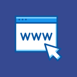 Illustration of a web browser with the letters "www"